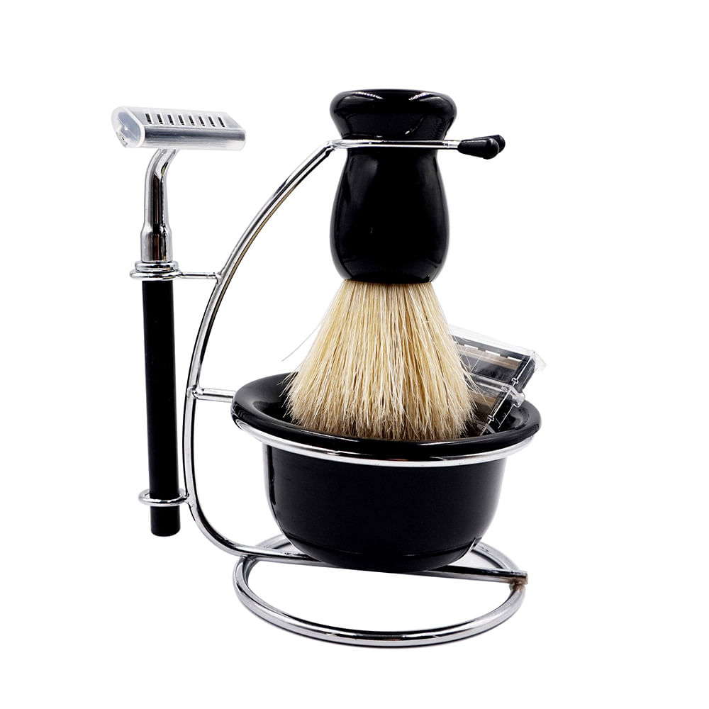 Profissional Straight Edge Barber Razor 3in1 Conjunto De Escova De Barba