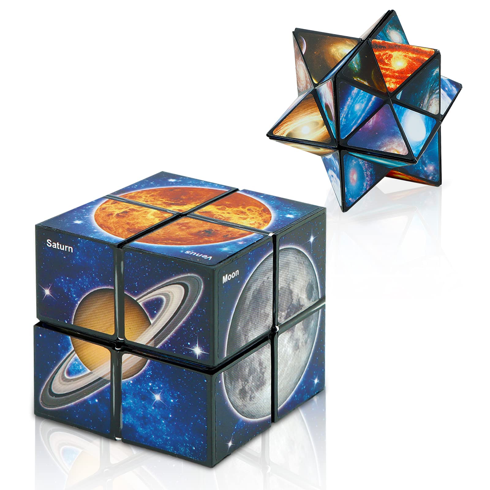 Conjunto Magic Cube Euclidean Star Cube 2 Em 1 Para Crianças E Adultos