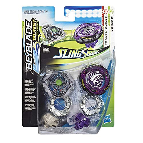 Pacote Duplo Beyblade Burst Turbo Slingshock Morrigna M4 E Tornado