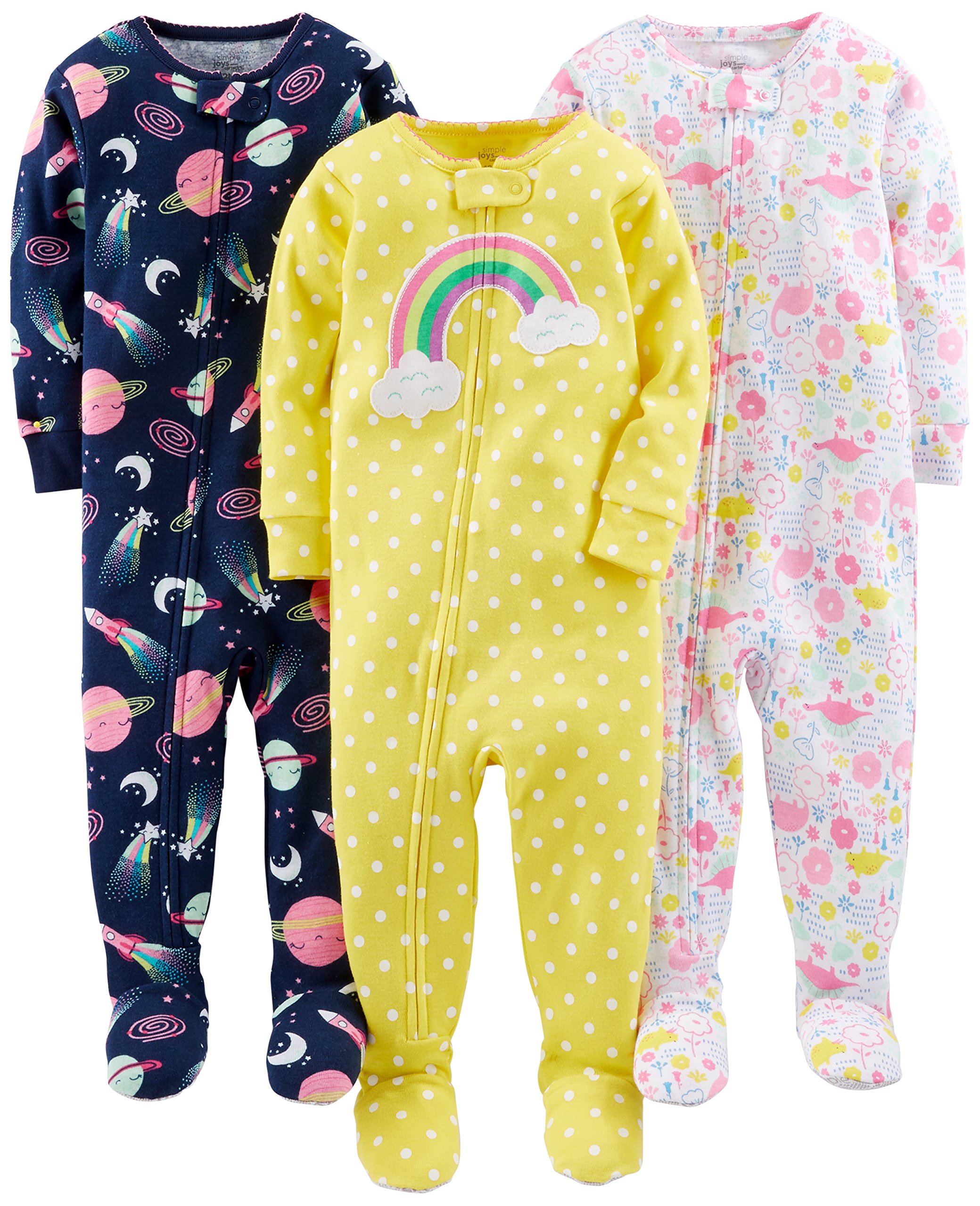 Pijamas Simple Joys By Carter's Girls, Pacote Com 3 Unidades, Algodão, 3t