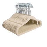 Kit 50 Cabides Veludo Antideslizante Bege