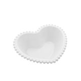 Saladeira De Porcelana Bon Gourmet Coração Beads Branco 21cm