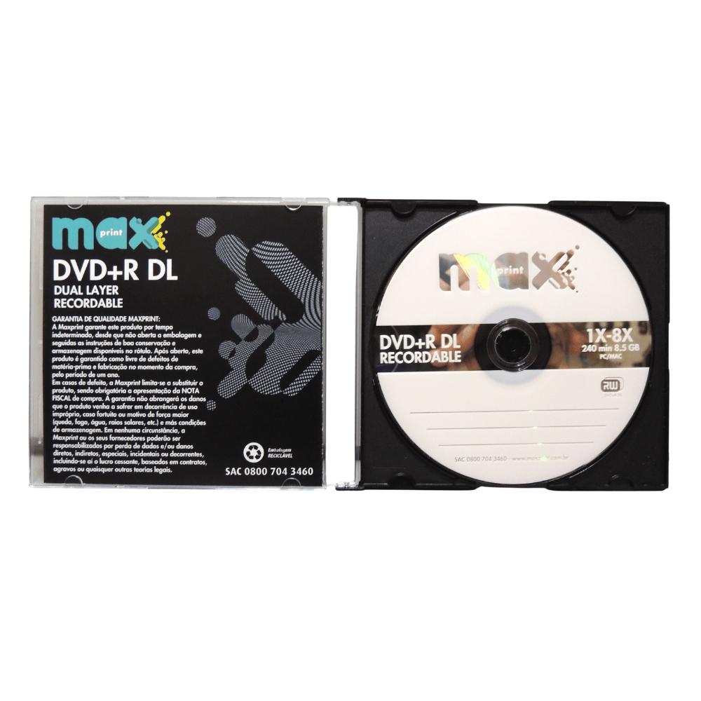 Kit 10x De Mídia Dvd+r Dual Layer Slim 8.5gb 1x-8x 50231-4 No