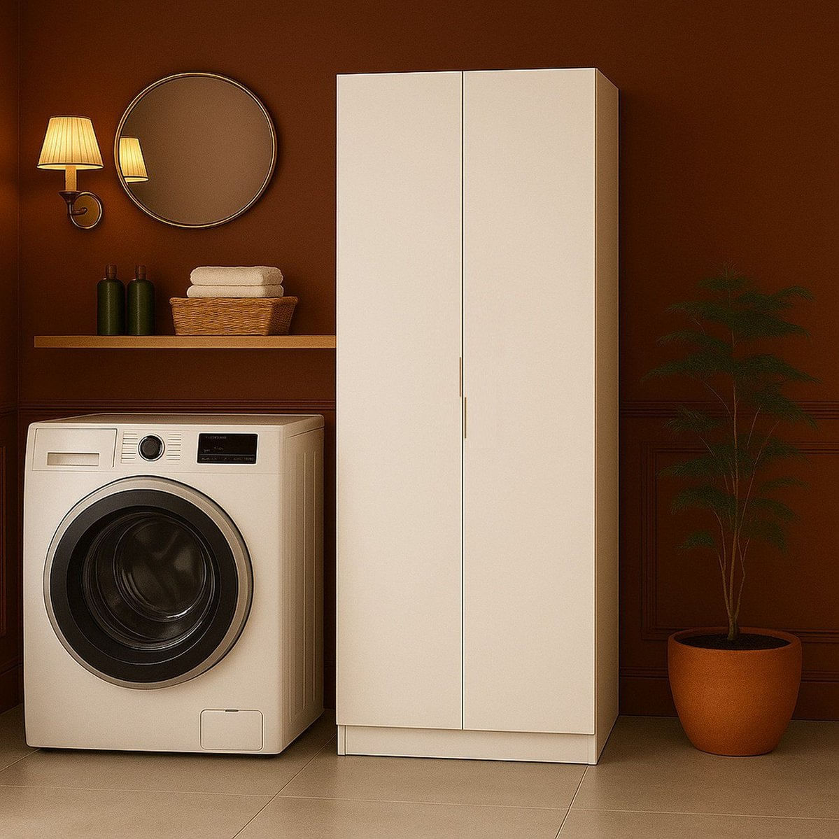 Armário Multiuso 2 Portas 6 Prateleiras Branco