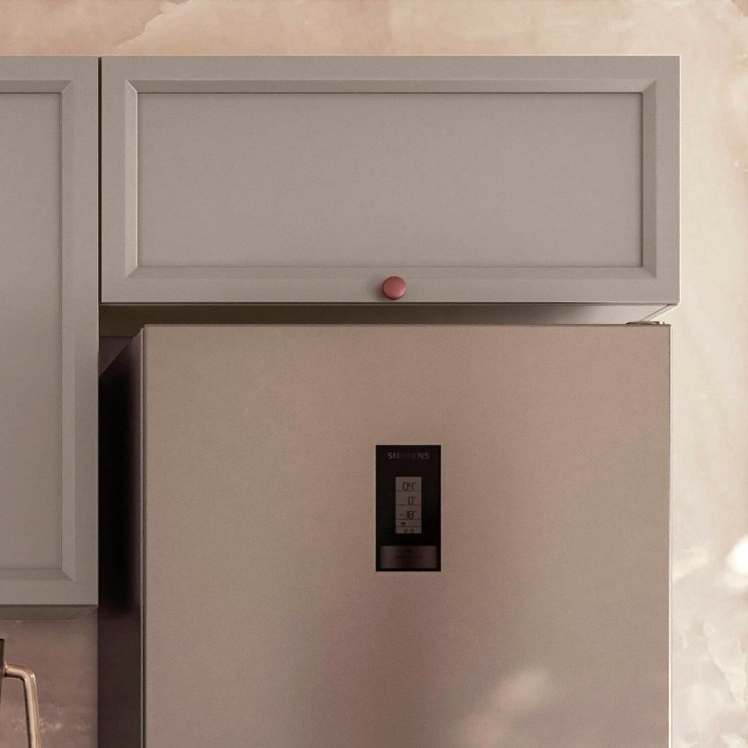 Armário Aéreo Geladeira 80cm 1 Porta Basculante Unna Gris