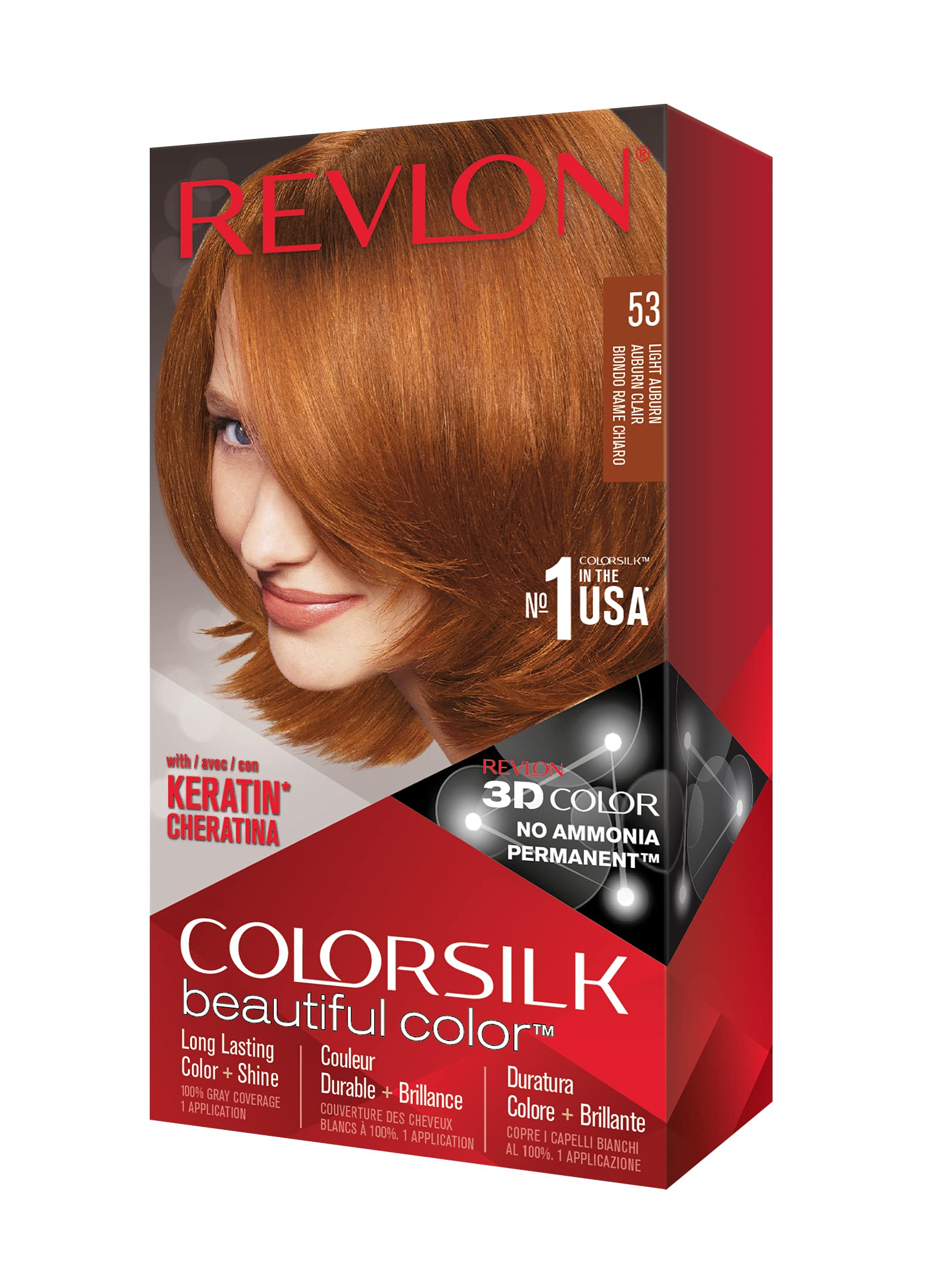 Revlon Coresilk Auburn Claro Sem Amônia 100% Cinza