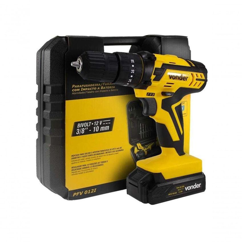 Parafusadeira-furadeira Vonder 12v Pfv012i Impacto - imagem 2