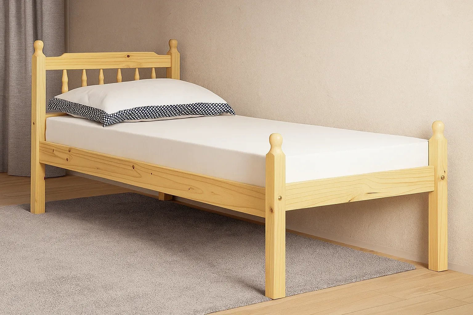 Cama Solteiro Naturalle Madeira De Pinus Natural