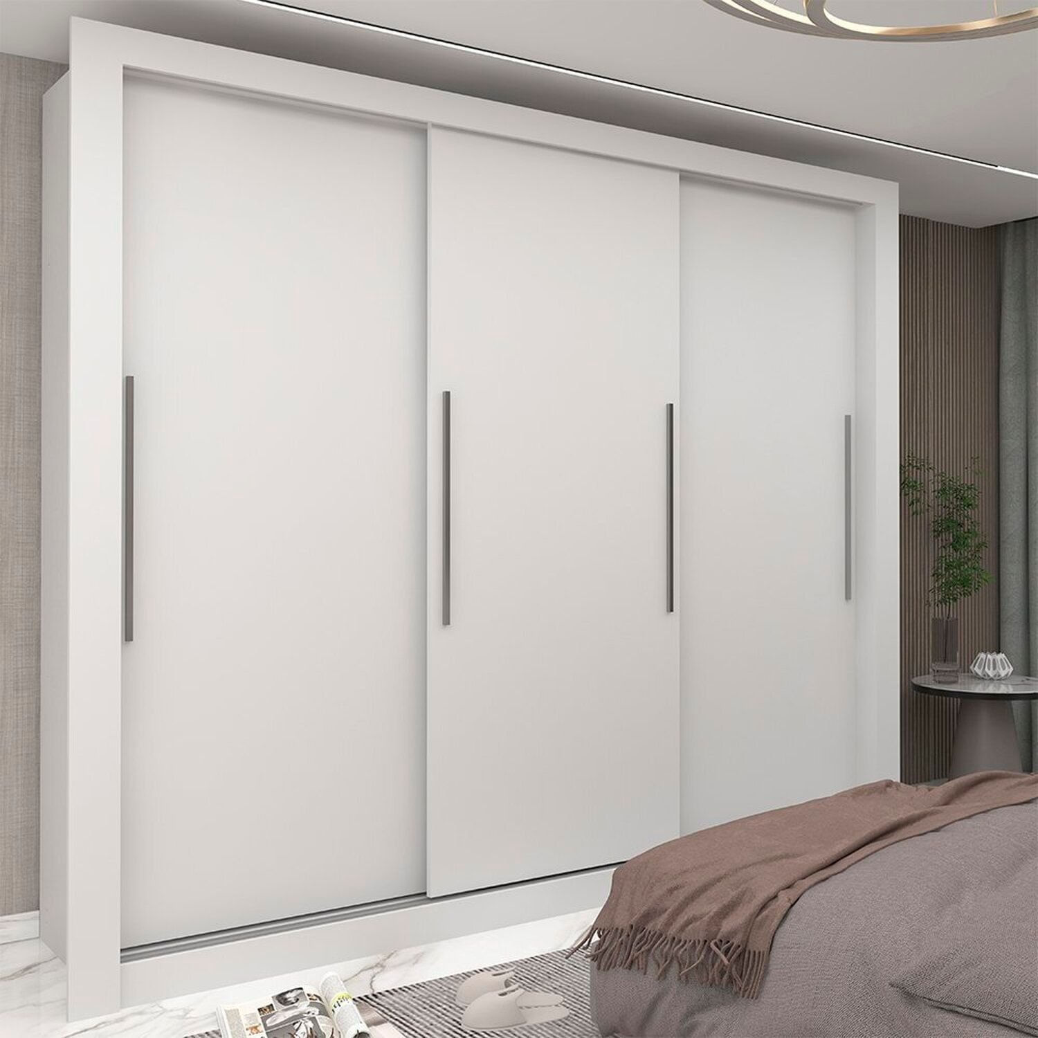 Guarda-roupas Casal 3 Portas 100% Mdf Milão Yescasa Branco