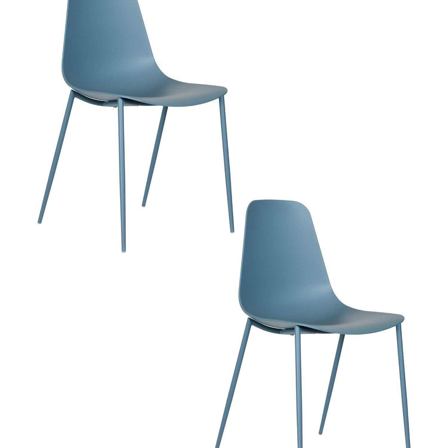 Kit Com 2 Cadeiras Em Poliprobileno Miami Azul Sonho Distante