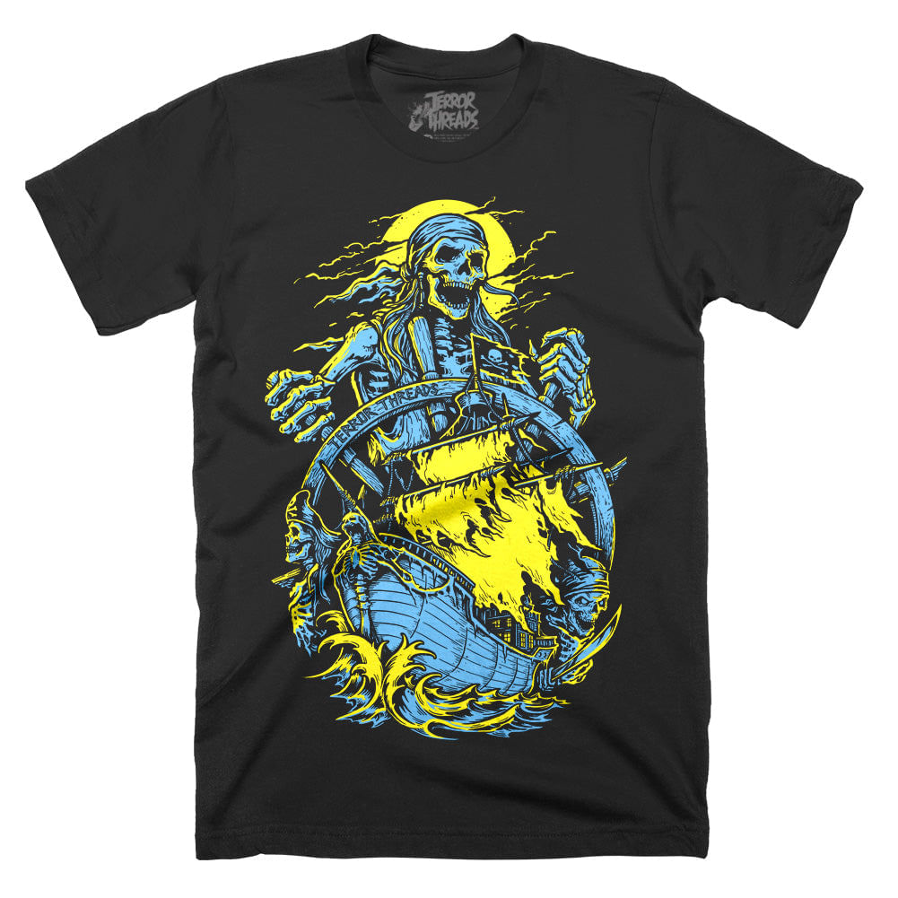 Camiseta Rockinstone Ghost Ship Halloween 2025 Para Homens