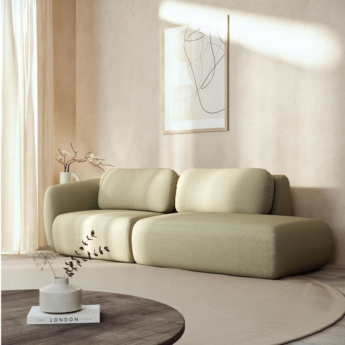 Conjunto Sofá Orla 1 Módulo 80cm Com Braço Esquerdo 1 Módulo Sumiê Direito Cabecasa Madeiramadeira Verde Água