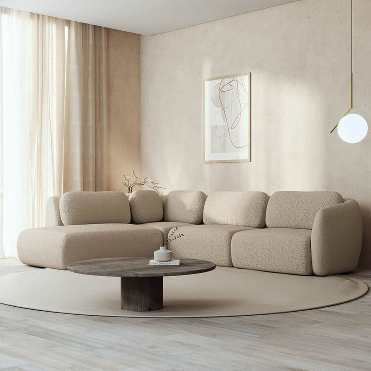 Conjunto Sofá Orla De Canto 1 Sumiê 1 Canto 1 Central 1 Direito Cabecasa Madeiramadeira Areia