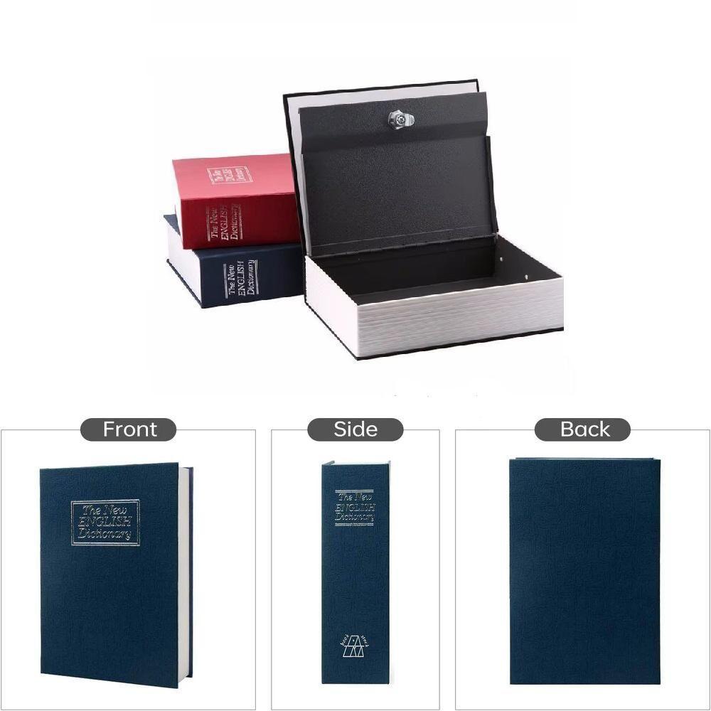 Encontraproduto.com.br - Cofre Camuflado Com Chave Livro Secreto Porta Joias Dinheiro Documentos Metal Estante Seguranca Com Discrição