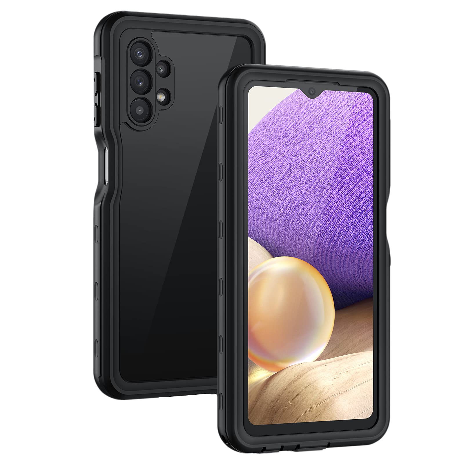 Capa De Telefone Lanhiem Para Samsung Galaxy A32 5g Impermeável Preta
