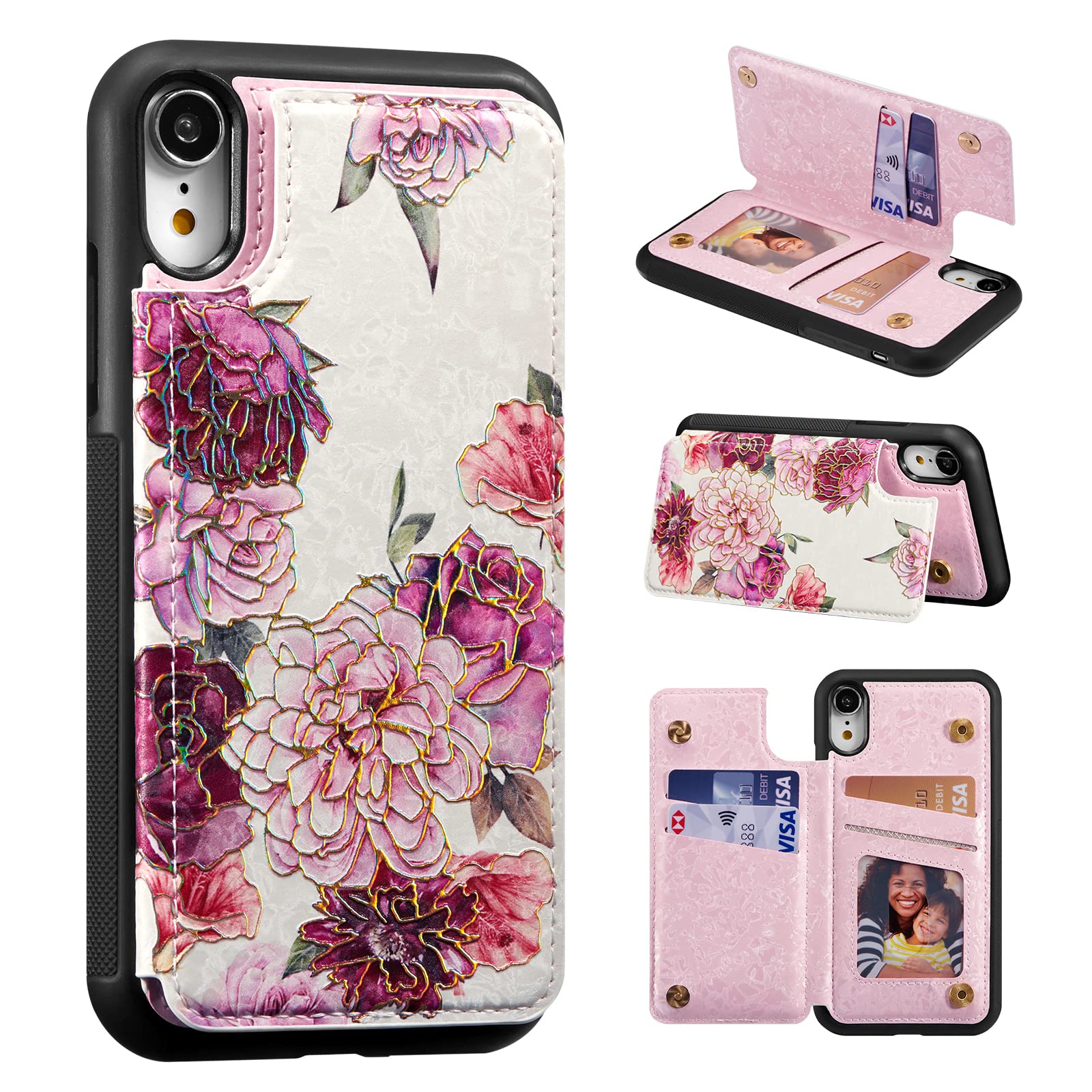 Capa Tipo Carteira Ueebai Para Iphone Xr Em Couro Pu Com Bloqueio Rfid