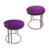 Kit 02 Puffs Love Suede Base Cobre Drossi Roxo