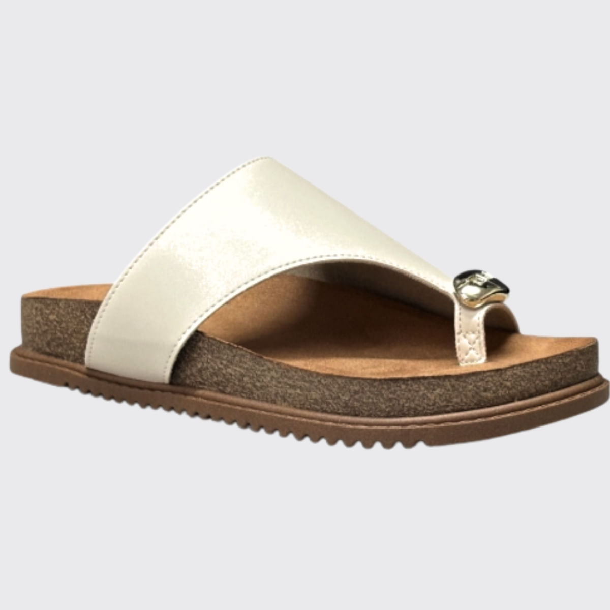 Sandália Feminina Pepete Dedal Bottons Beira Rio 8524.110.30277 - Branco Off - 35