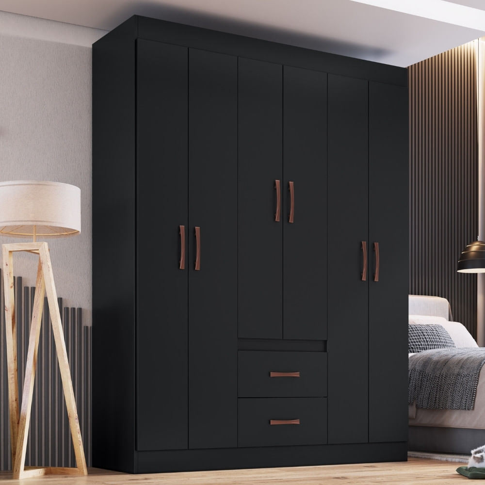 Guarda Roupa Solteiro 6 Portas 2 Gavetas Montevideu Doripel