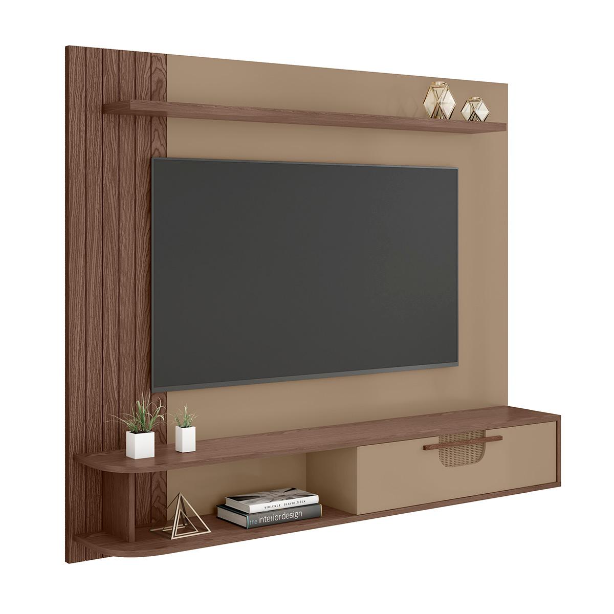 Painel Suspenso Jeri Sala Tv Até 65 Polegadas 1 Porta Carvalho/fendi