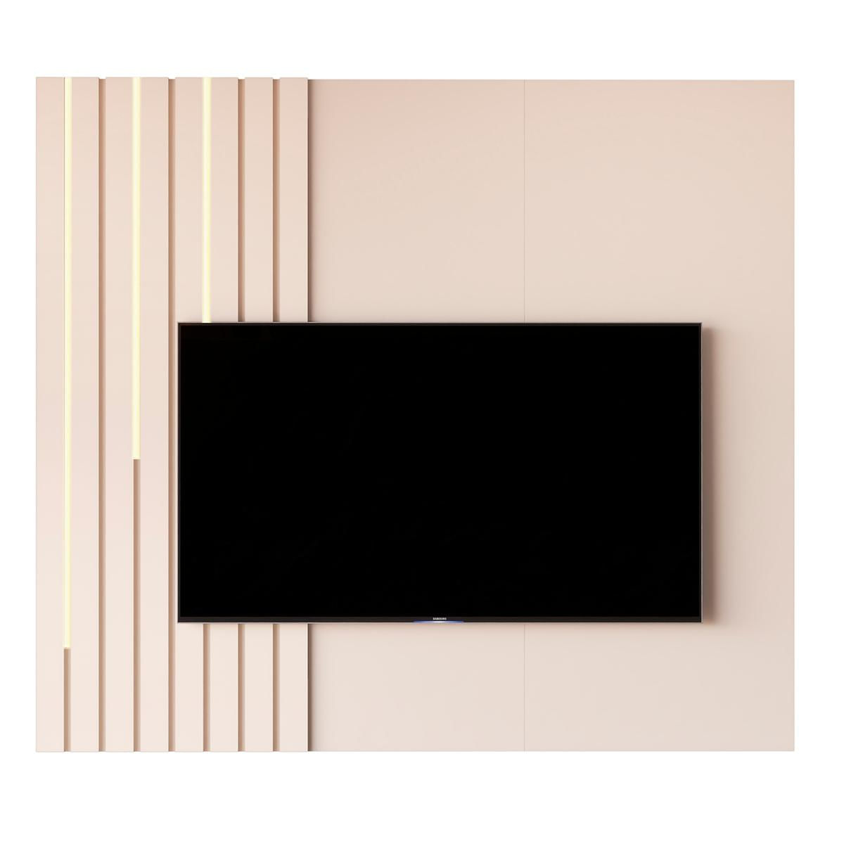 Painel Suspenso Boto 1.4 Com Led Sala P/ Tv Até 58" Off White
