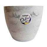 Vaso Okla Oxford Carrara Branco para Jardim - 700ml