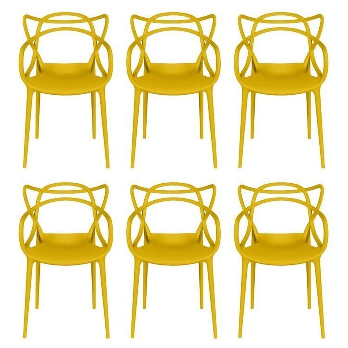 Kit Com 6 Cadeiras Para Sala De Jantar Allegra Solna Amarelo