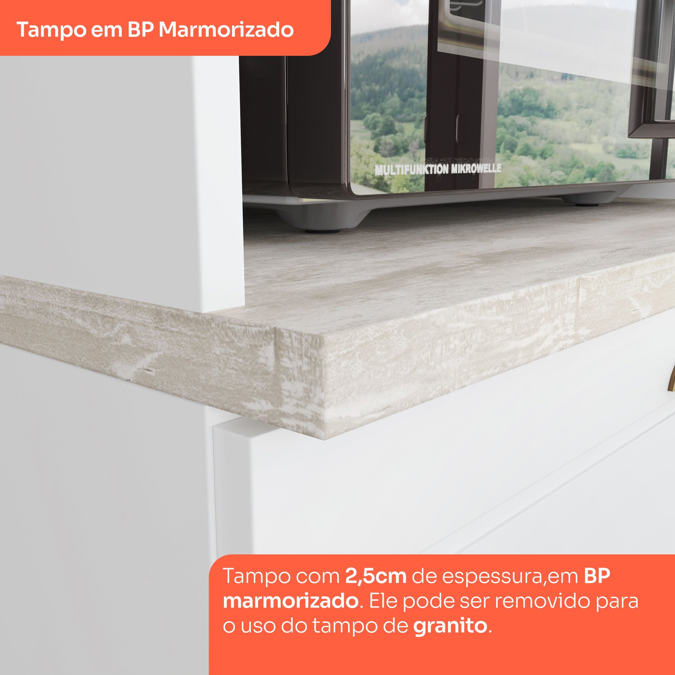 Tampo Para Balcão Emily 120cm Henn Calcare