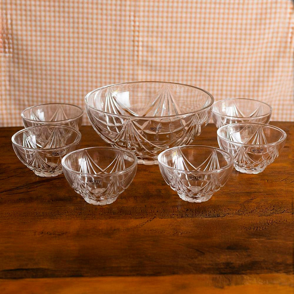 Conjunto 7 Peças Sobremesa Raios Vidro Wolff