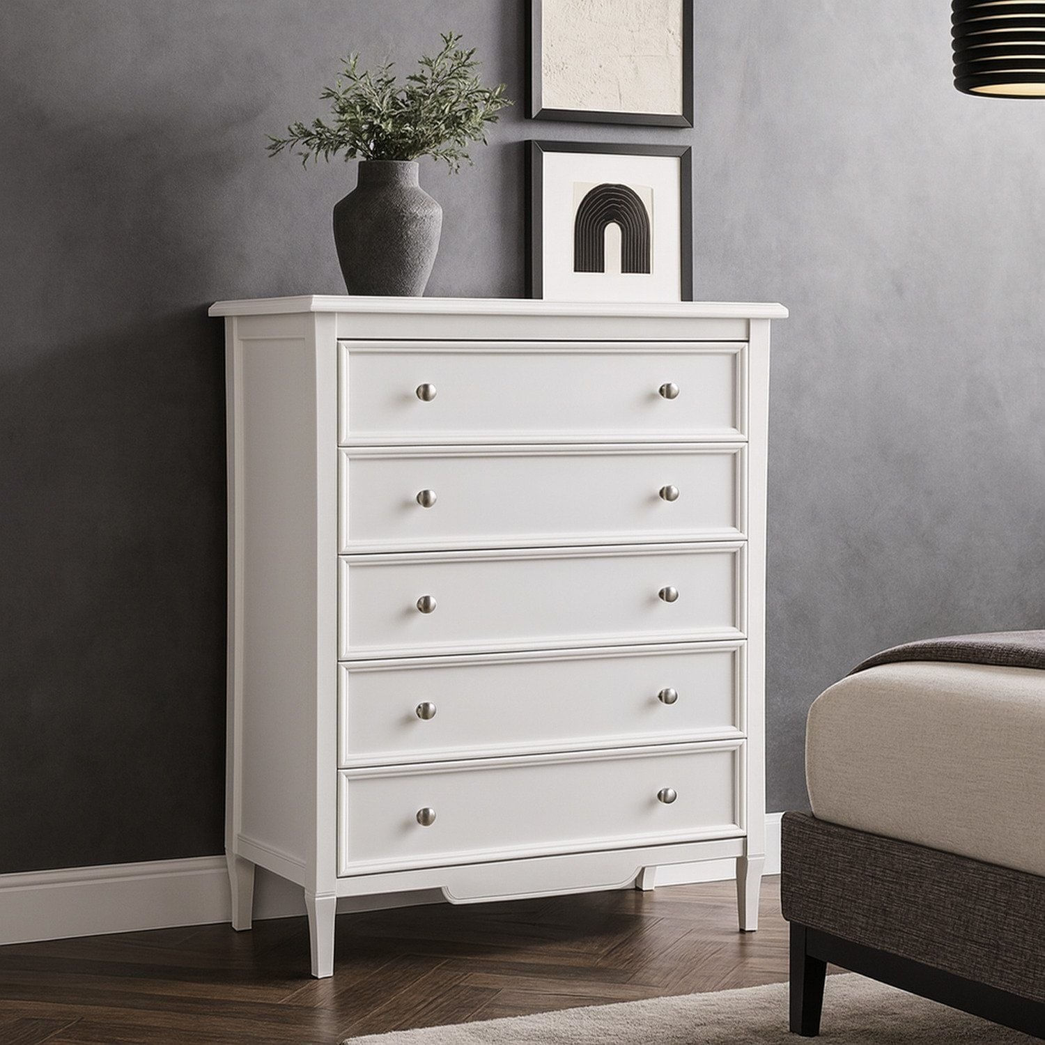 Cômoda Com 5 Gavetas 137,5x100cm Amsterdã Branco