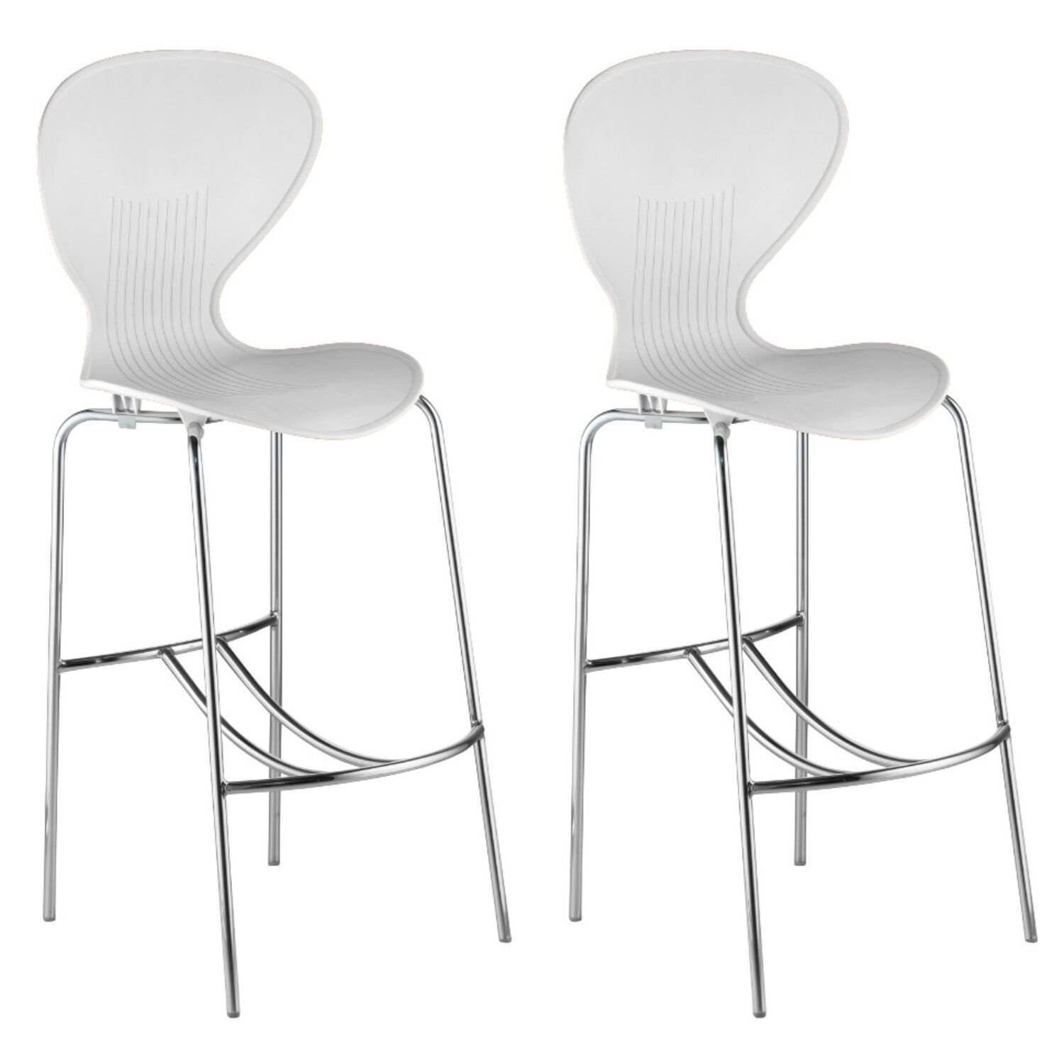 Kit 2 Banquetas Alta Com Encosto Flash Branco