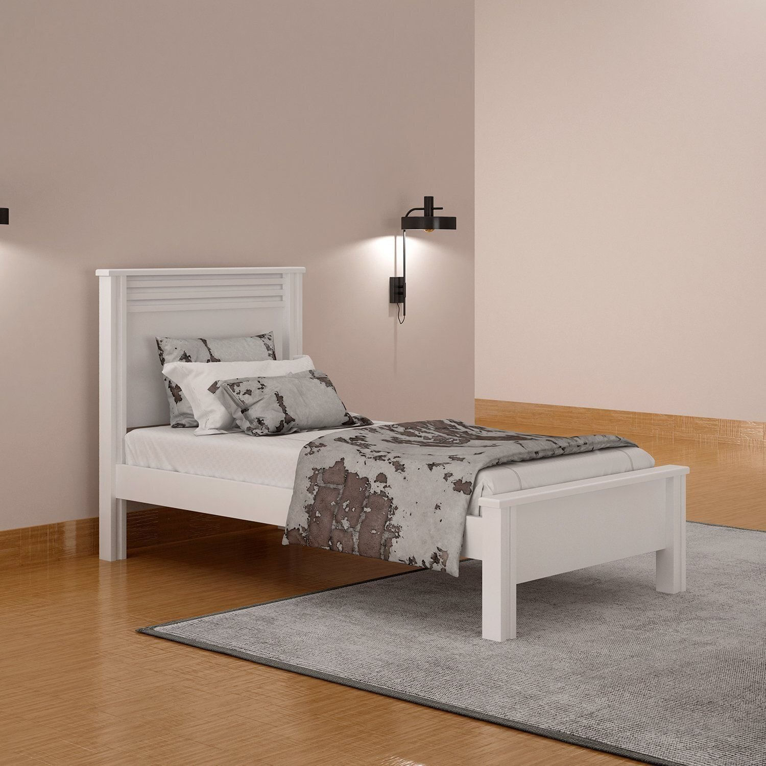 Cama De Solteiro 112,5cm X 101cm Malaga Neve