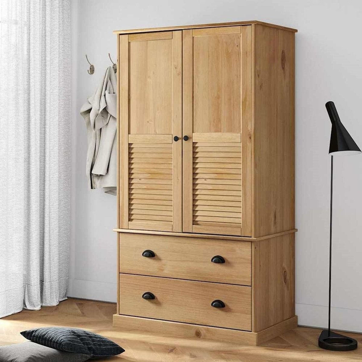 Guarda-roupa 2 Portas E 2 Gavetas Madeira De Pinus Empório Cera