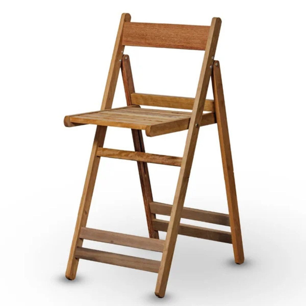 Cadeira Bistrô Dobrável Em Madeira Nobre Marrom
