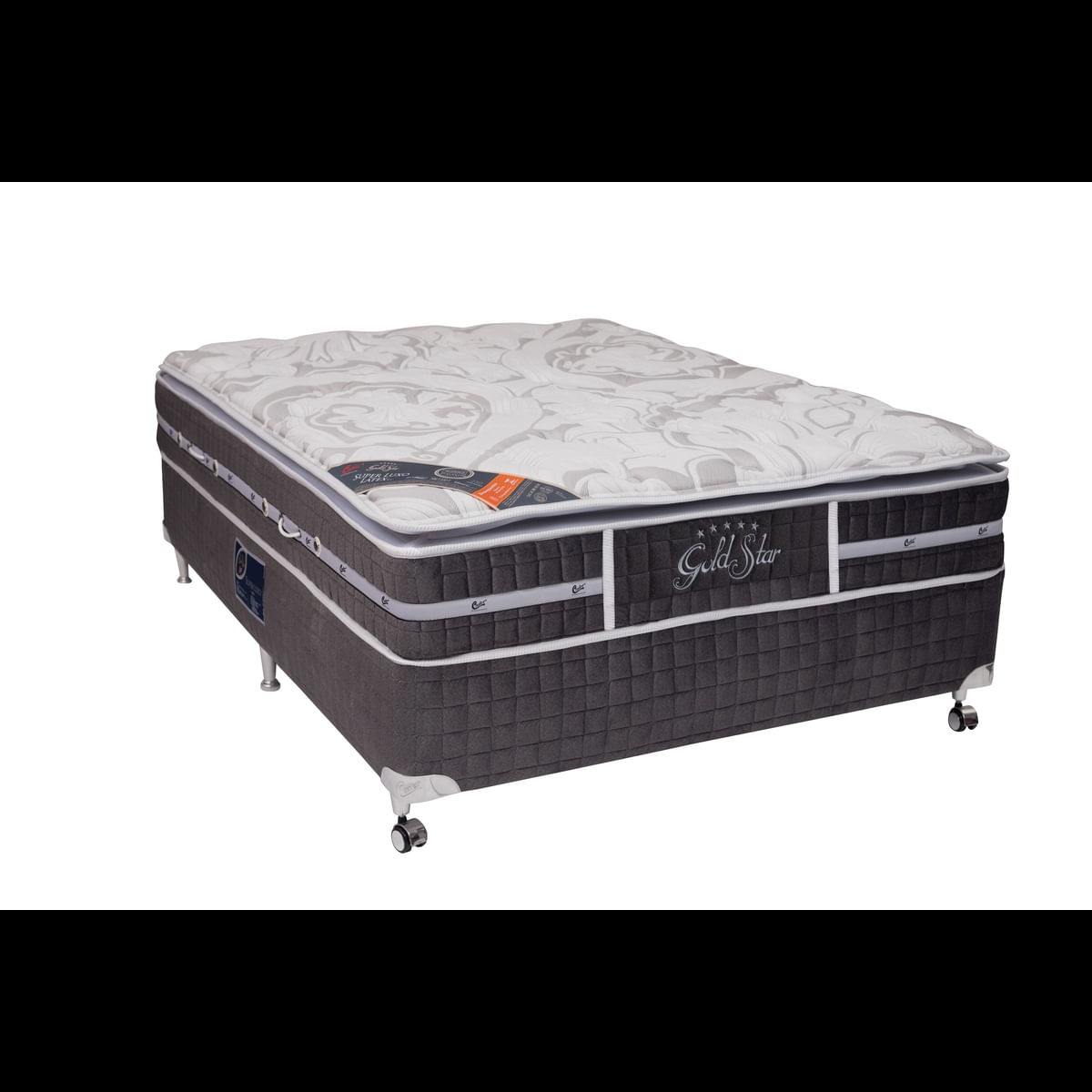 Cama Box Casal Castor Super Luxo Latex Slx One Face 138x188x57 + Box Castor
