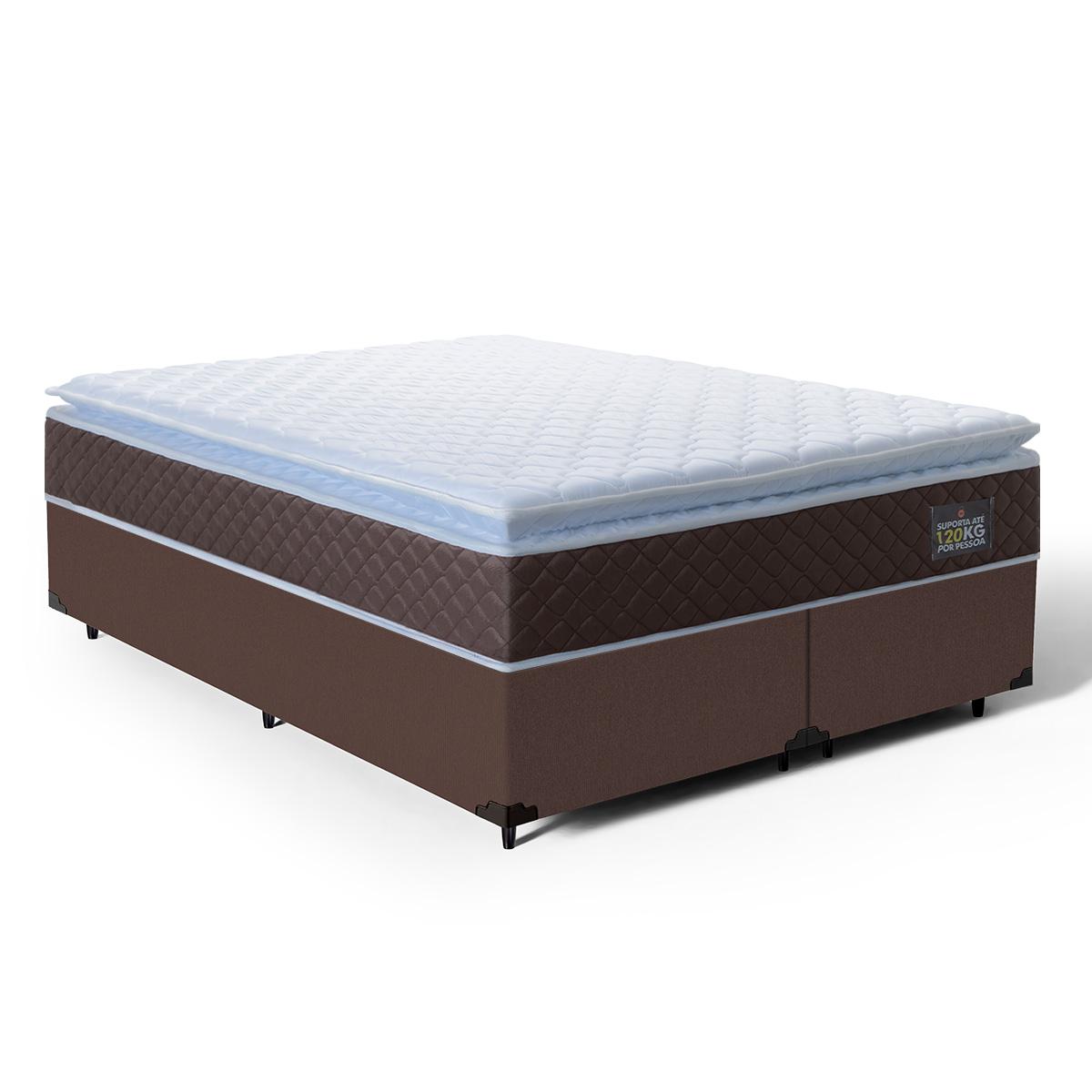 Cama Box King + Colchão E Espuma D33 Pillow Top Comfort Luxo