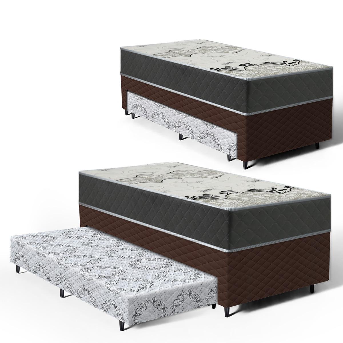 Cama Box Com Colchão De D33 Iso 3000 Gazin + Auxiliar De Espuma Unique Solteiro 88cm