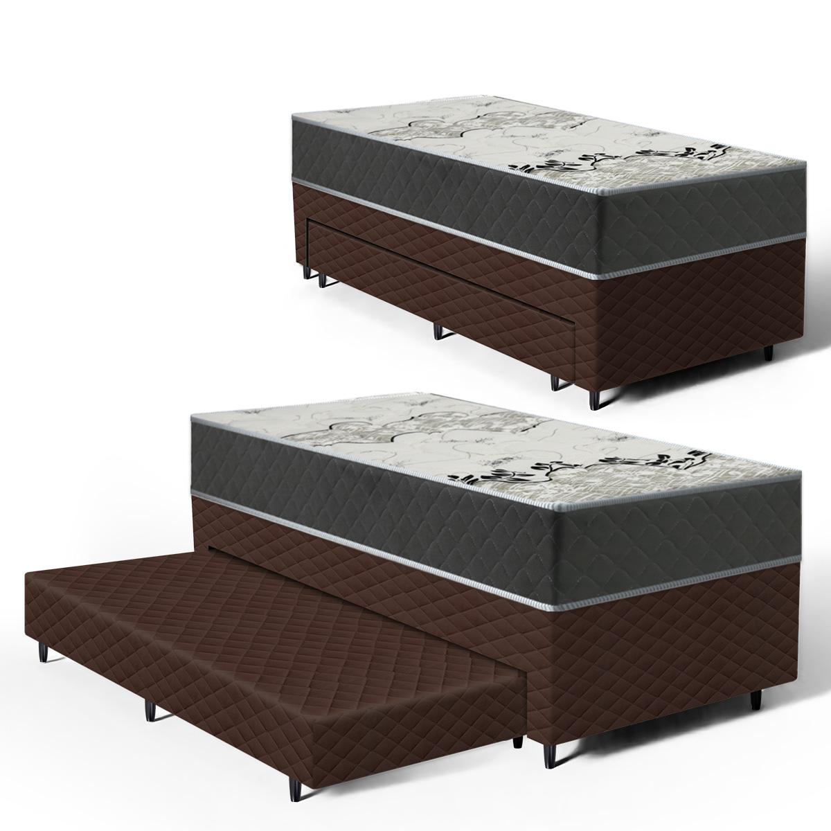 Cama Box Com Colchão De D33 Iso 3000 Gazin + Auxiliar De Espuma Unique Solteiro 88cm