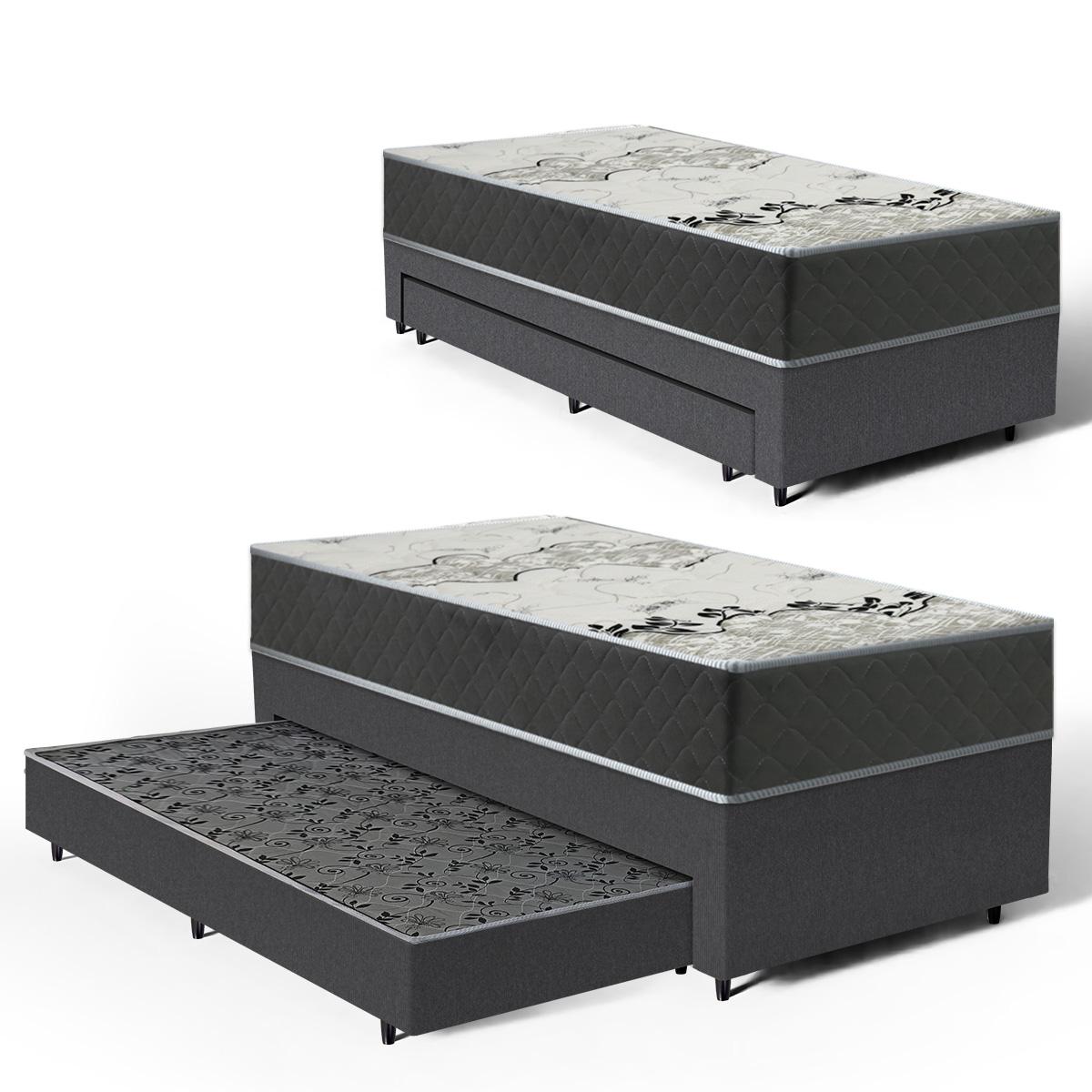 Cama Box Com Colchão De D33 Iso 3000 Gazin + Auxiliar De Espuma Unique Solteiro 88cm