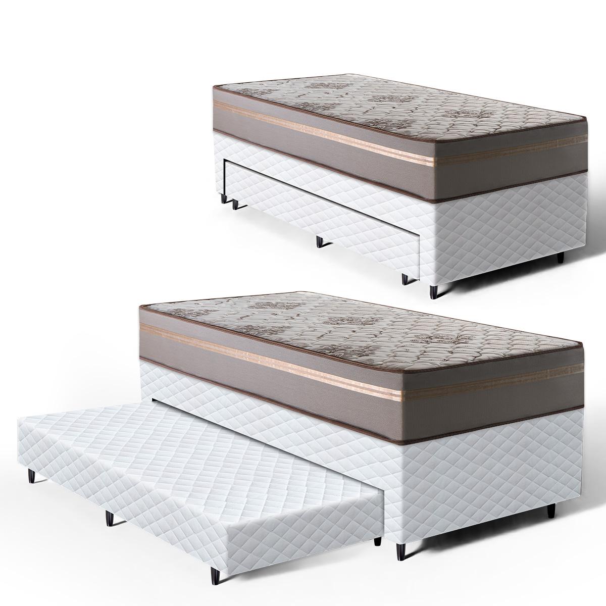 Cama Box Com Colchão De D33 Millenium One Face + Auxiliar De Espuma Unique Solteiro 88cm