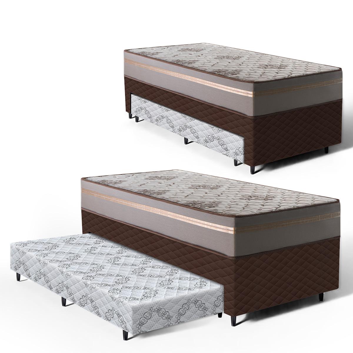 Cama Box Com Colchão De D33 Millenium One Face + Auxiliar De Espuma Unique Solteiro 88cm