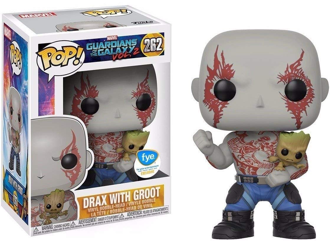 Boneco De Vinil Funko Guardians Of The Galaxy Drax Com Groot 262