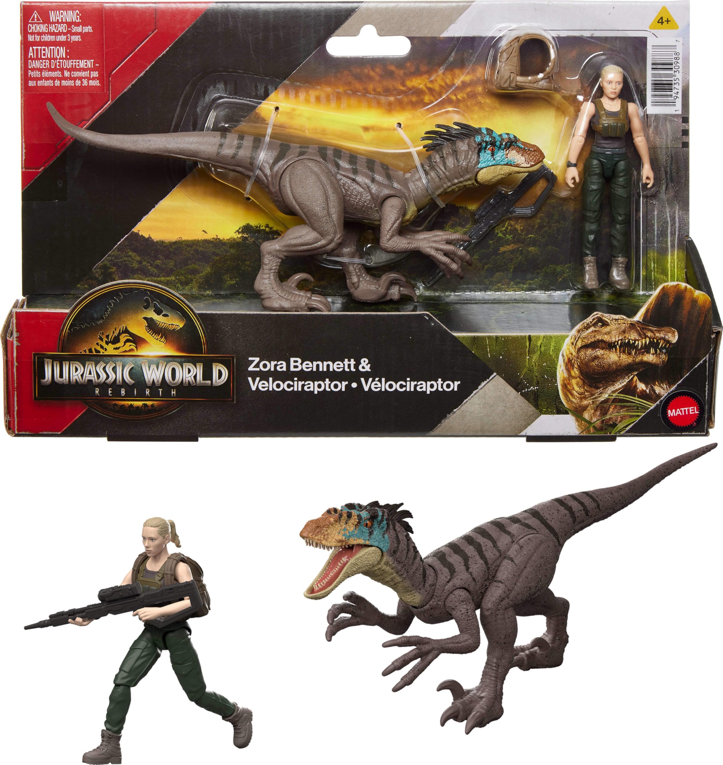 Pacote De Figuras Mattel Jurassic World Rebirth Zora Bennett &amp