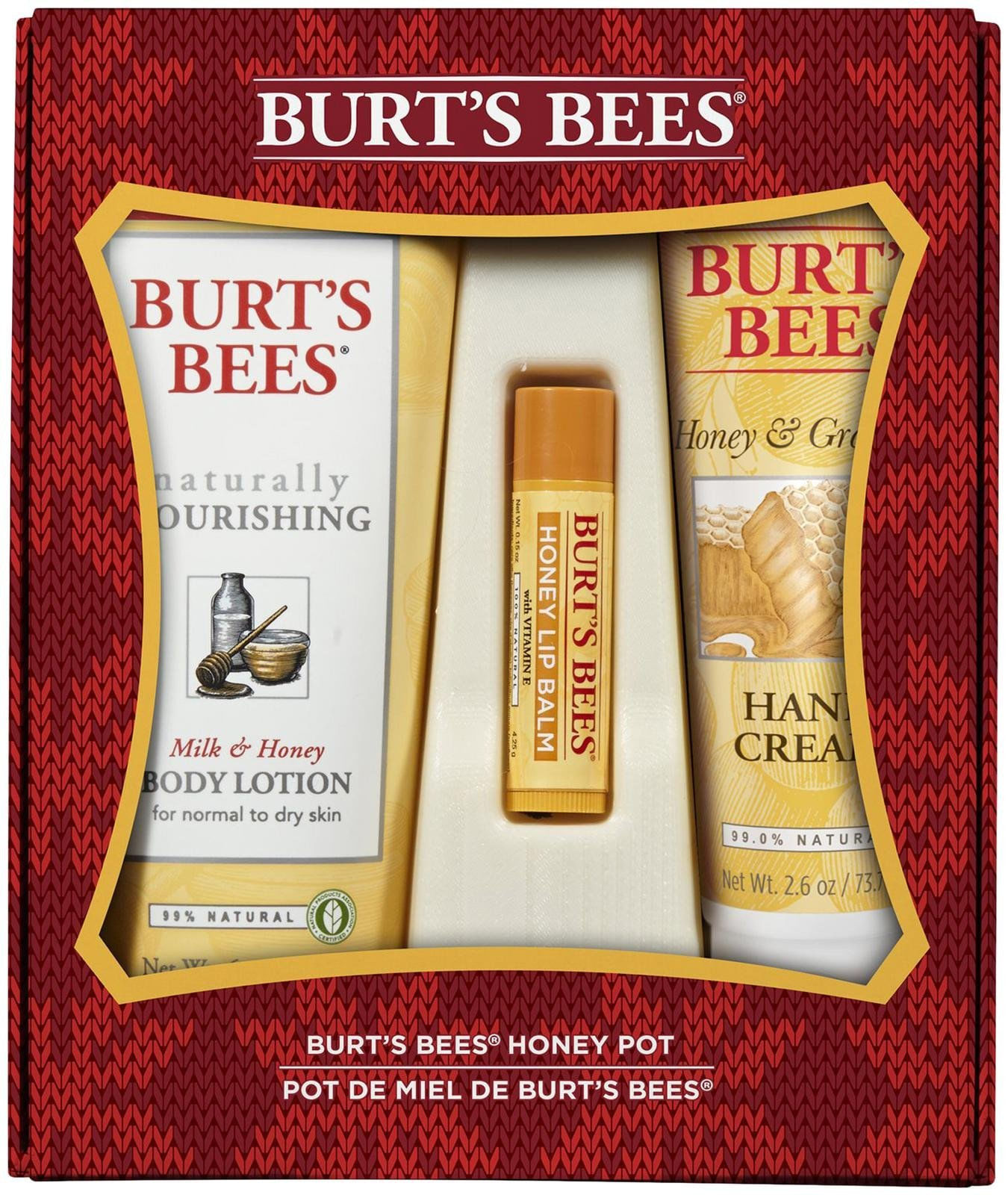 Burt's Bees Honey Pot Conjunto De Presentes De Férias, 3 Cuidados Com A Pele De Mel