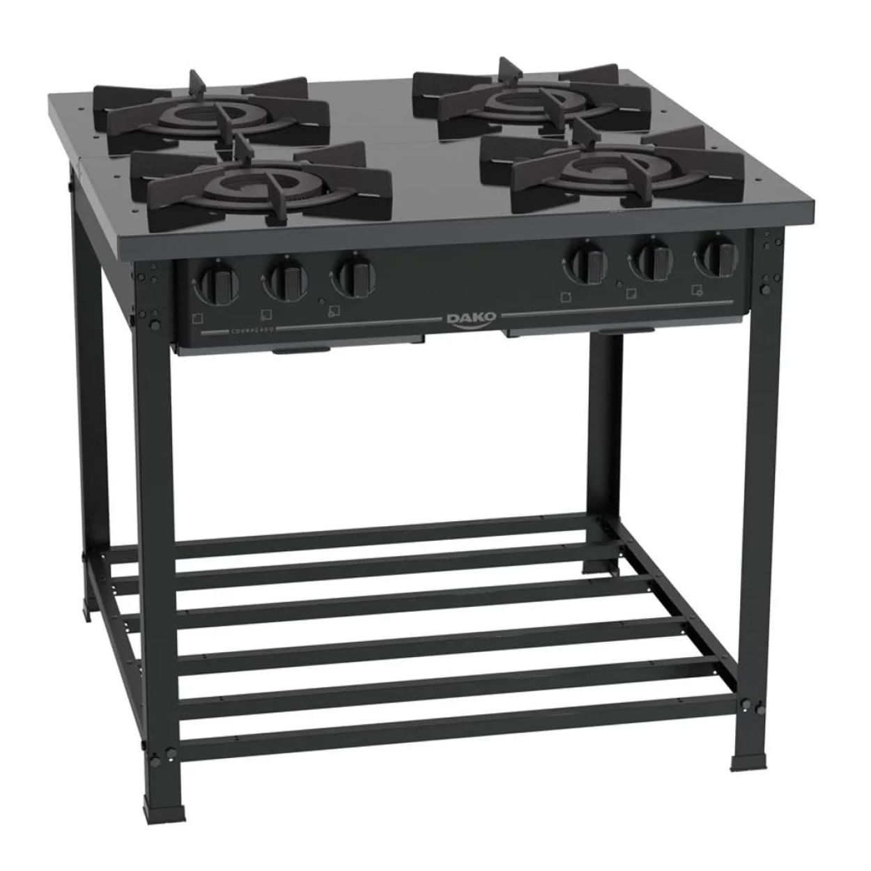 Fogao Industrial 4q Couracado S/forno Preto