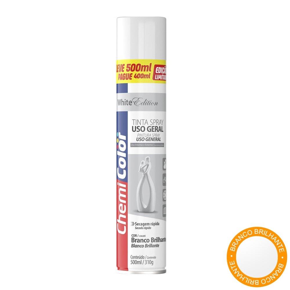 Tinta Spray Chemicolor Uso Geral Branco Brilhante 500ml