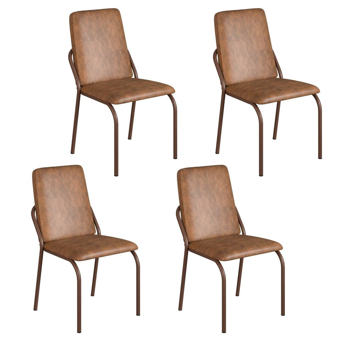 Kit 4 Cadeiras Para Sala De Jantar Malibu Marrom