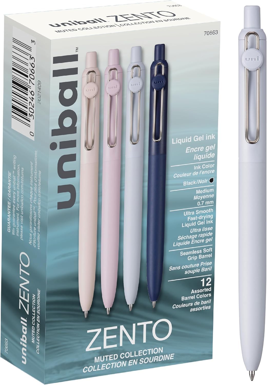 uni-ball ZENTO Signature model & onePセット Caneta Uniball Zento Liquid Gel Tinta Retrátil De 0,7 Mm Dúzia