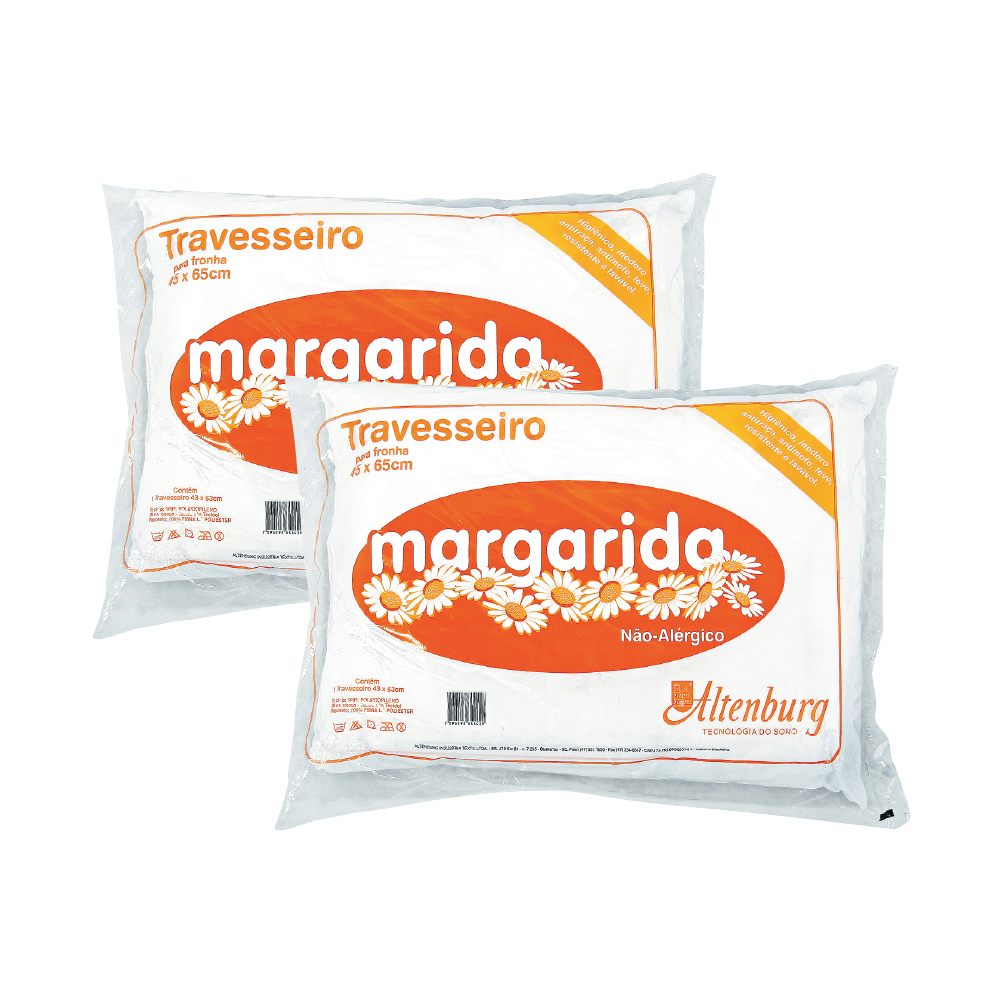 Kit 2 Travesseiros 45x65cm Margarida Altenburg