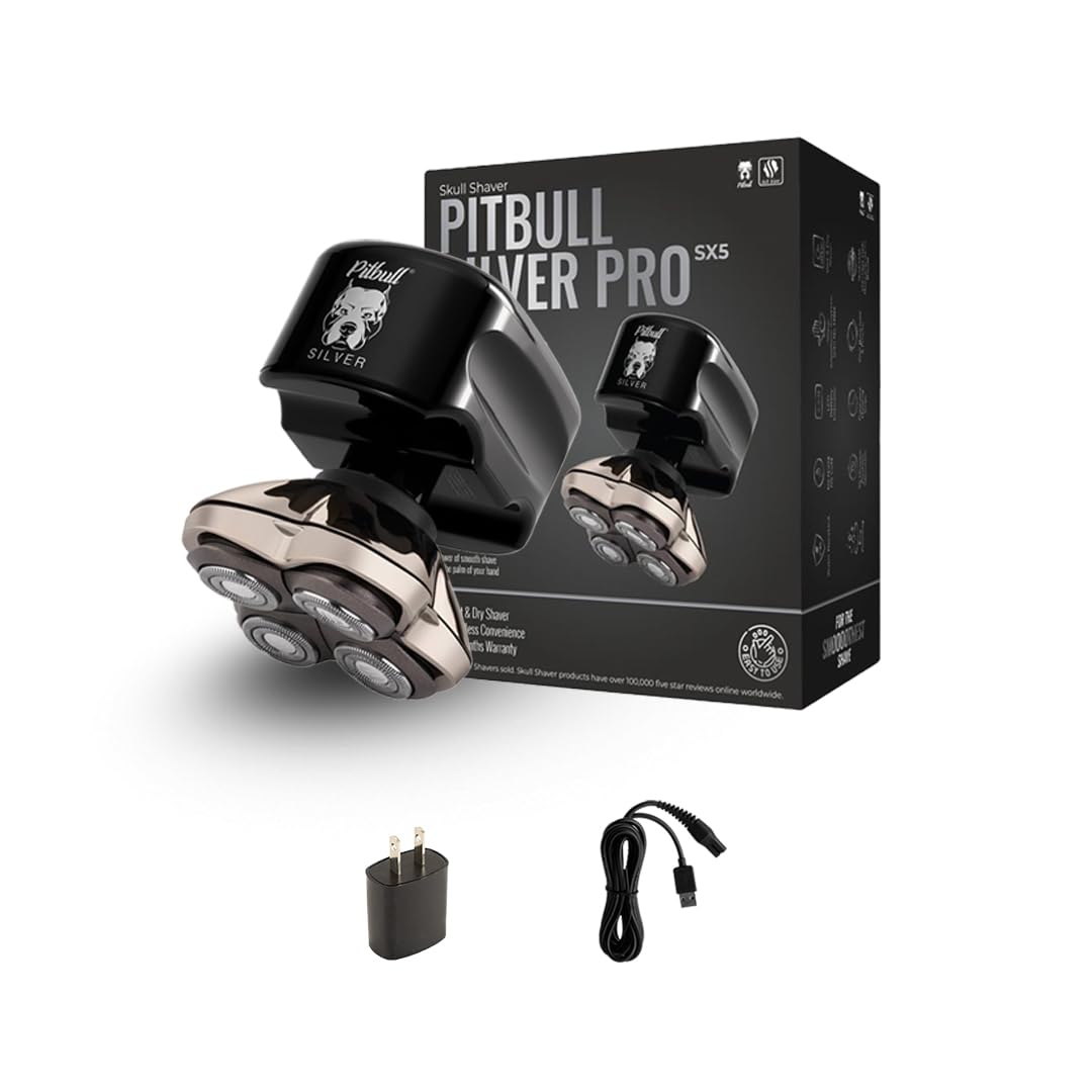 Shaver Skull Shaver Pitbull Silver Pro Sx5 Para Cabeça E Rosto